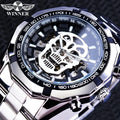 Winner Watch for Men Stainless Steel Skull Luminous Waterproof Mens Wrist Factory New Luxury Sport Mechanical Watches Silver