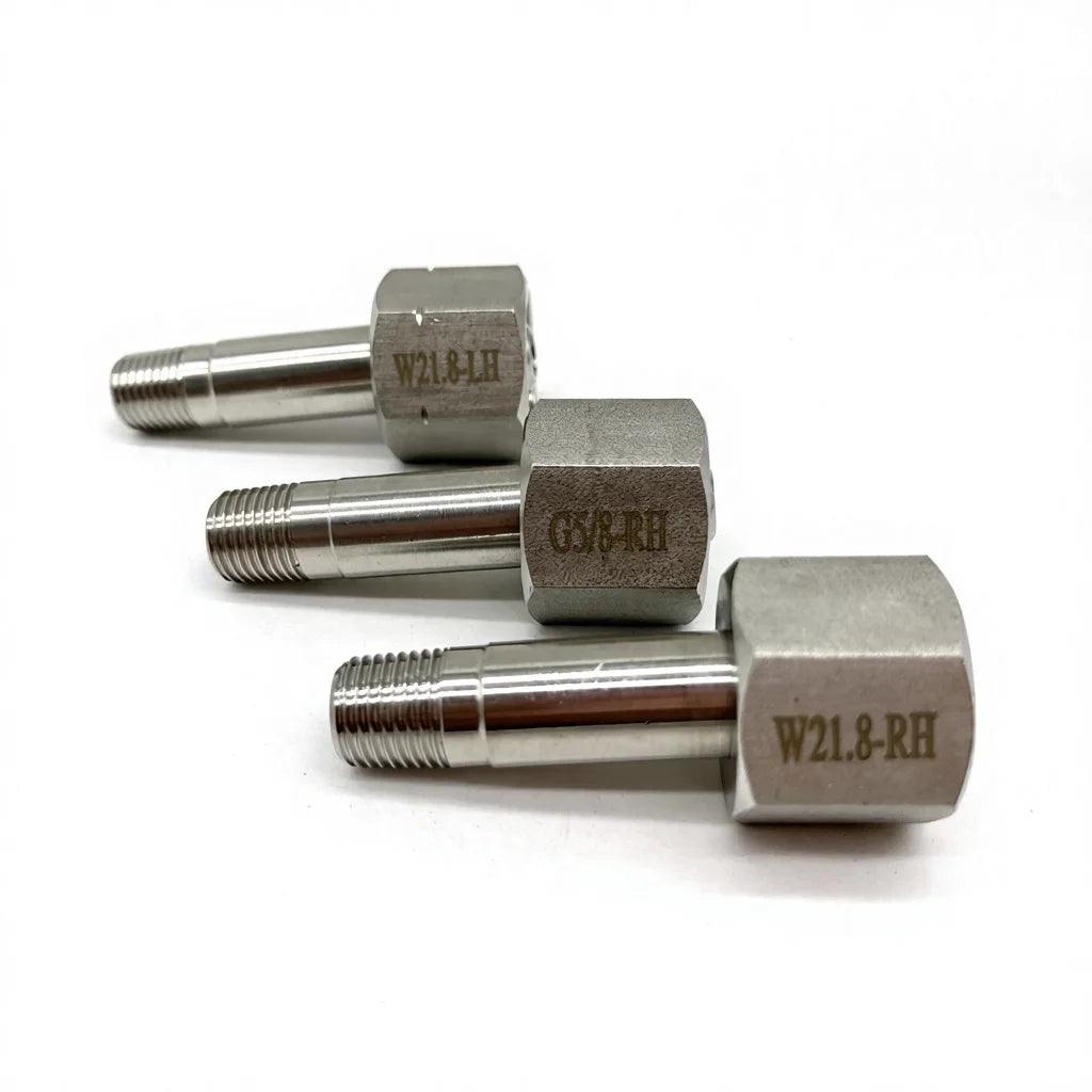 1/4NPT High Pressure Polished Stainless Steel 316L Hydrogen Cylinder Safety Adapter Fitting W21.8 LH