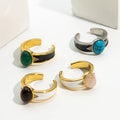 JUSNOVA Gold Platinum Vintage Geometric Children's Cute Stainless Steel Huggie Earrings