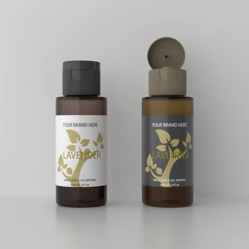 Fast Shipping Empty 40ml PET Body Wash & Shampoo Bottles with Pump Sprayer Screen Printed for Travel Hotel Use