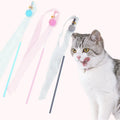 New Pet Interactive Teaser Wand Toys With Bells and Plush Ball Tease Cat Stick Pole Toy Pet Cats Supplies for Kitty Play
