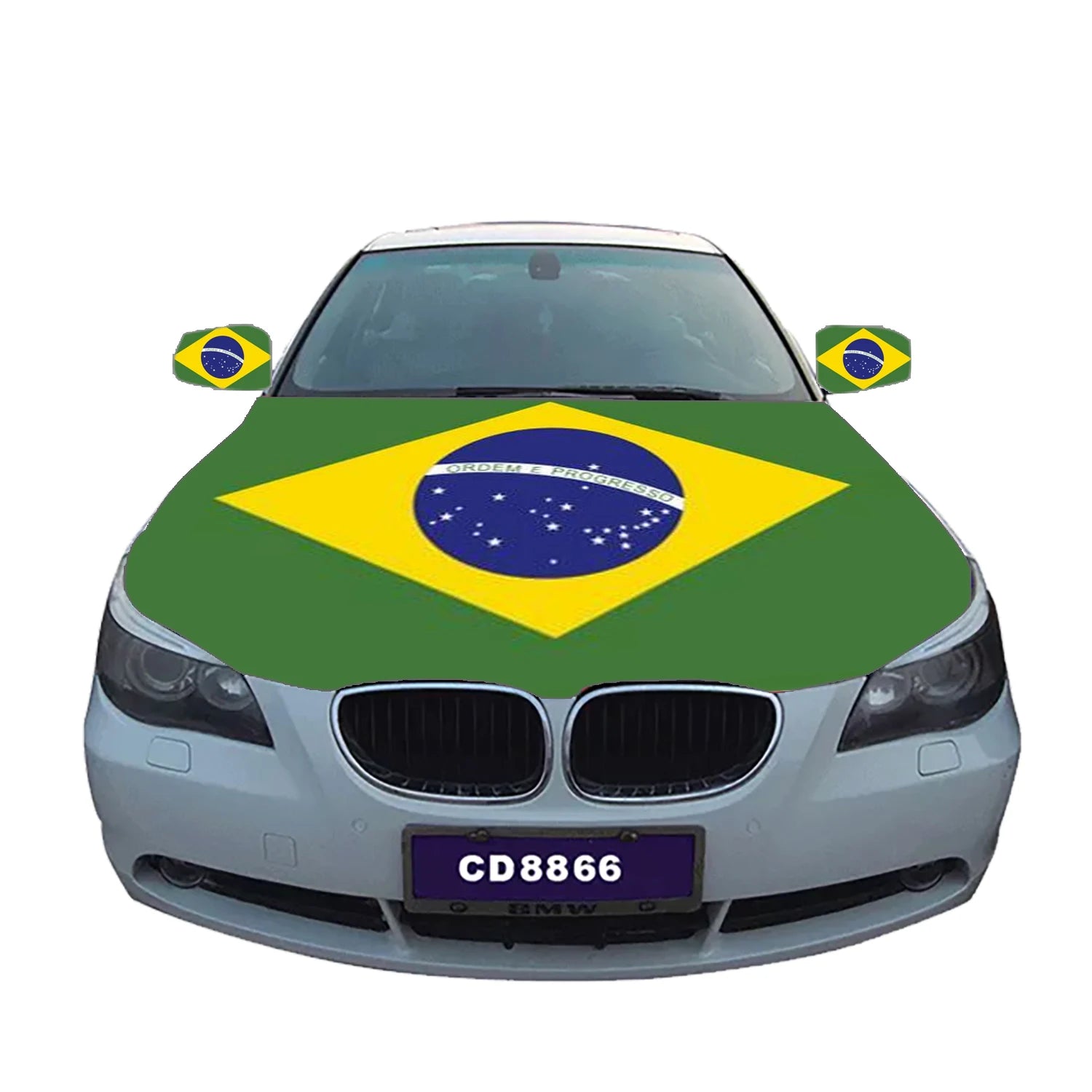 Custom Car Mirror Cover Bonnet Flags 100%Polyester Custom Brazil Brazilian Car Hood Flag