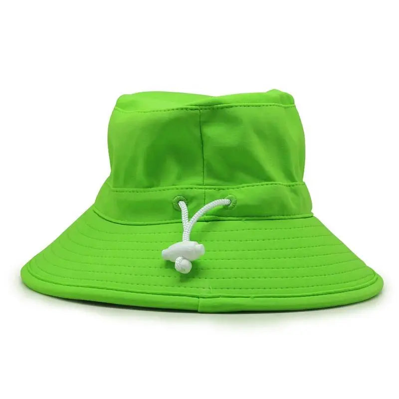 Fisherman Hat with Adjustable Rope Unisex Travel Leisure Green Cotton Fishing Hat Custom Print Embroidery logo Bucket Hat
