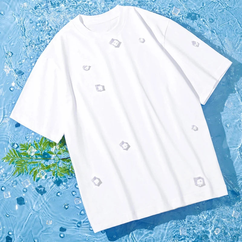 New Summer Ice-Sense T-Shirt for Men Cool and Breathable Short-Sleeved Loose Fit Sun Protection