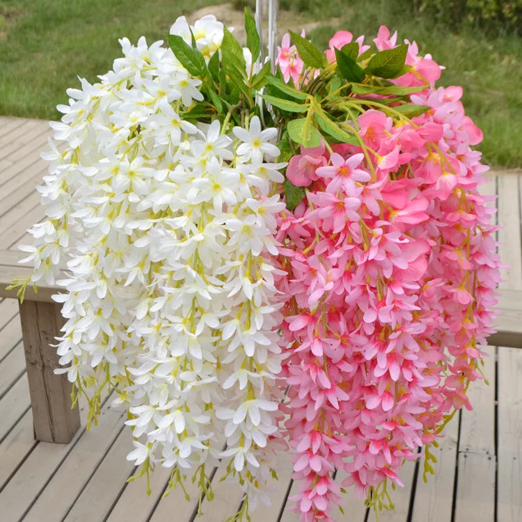 O-X400 Wholesale Artificial Wisteria Lilac Celling Hanging Flowers String Wedding Decoration Artificial Flowers Hanging