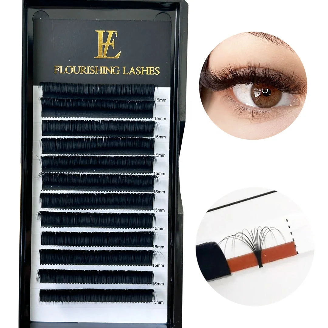Blooming Lashes Cashmere Mega Volume Eyelashes Matte Black Super Soft Easy Fan Lash Extension