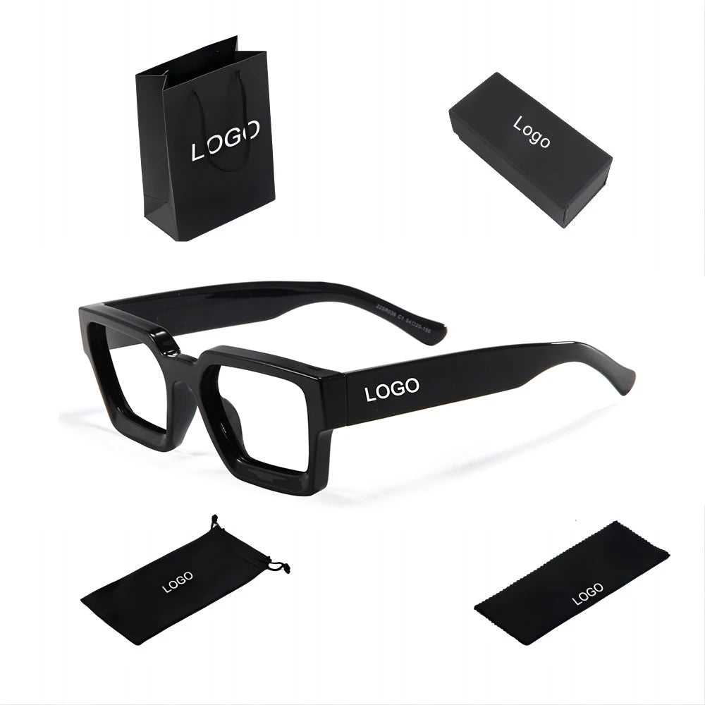 High Quality Blue Light Blocking Glasses Men Rectangle Eyeglasses Gentleman Customized Logo TR90 Optical Frames
