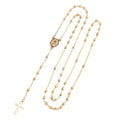 St Benedict Gold Plated Silver Stainless Steel  Religious Long Rosaries Virgin Mary Cross Necklace Catholic Rosary