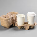 Disposable Reusable Biodegradable Eco-friendly Craft Paper Single Wall Kraft Coffee Cup Holder Custom Takeaway