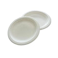 6 Inch Bagasse Disposable Food Pulp Paper Container Sugarcane Round Deep Plate With Dish Tray