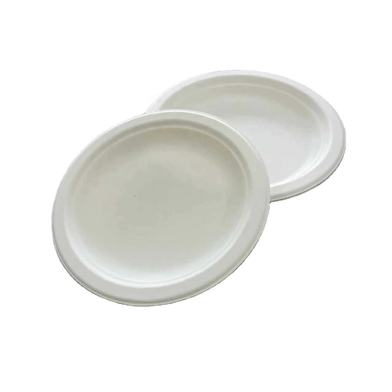6 Inch Bagasse Disposable Food Pulp Paper Container Sugarcane Round Deep Plate With Dish Tray
