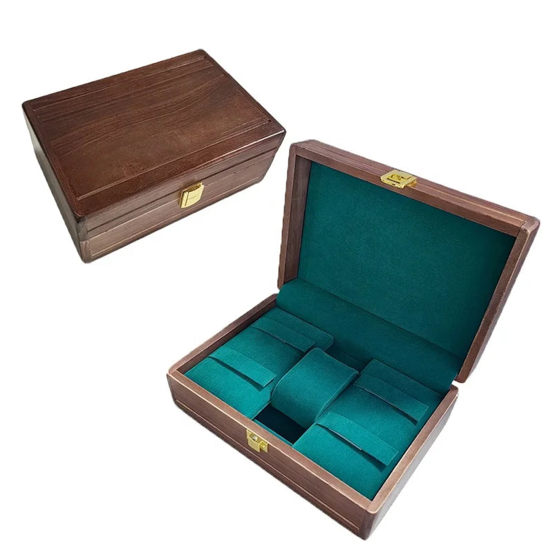 Brown Luxury Wooden Watch Box with Velvet Lining (24x16.5x9cm) for Tools and Watch Gift Packaging Custom Logo Available