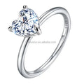 Wholesale Lab GRA Certified Moissanite Engagement Diamond Heart Cut Ring 925 Sterling Silver 18k Gold Women Wedding Fine Jewelry