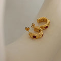 2022 Jewelry Trendy Earring 18K Gold Plated Irregular Statement C Zirconia Hoop Earrings Stainless Steel Earrings Wholesale