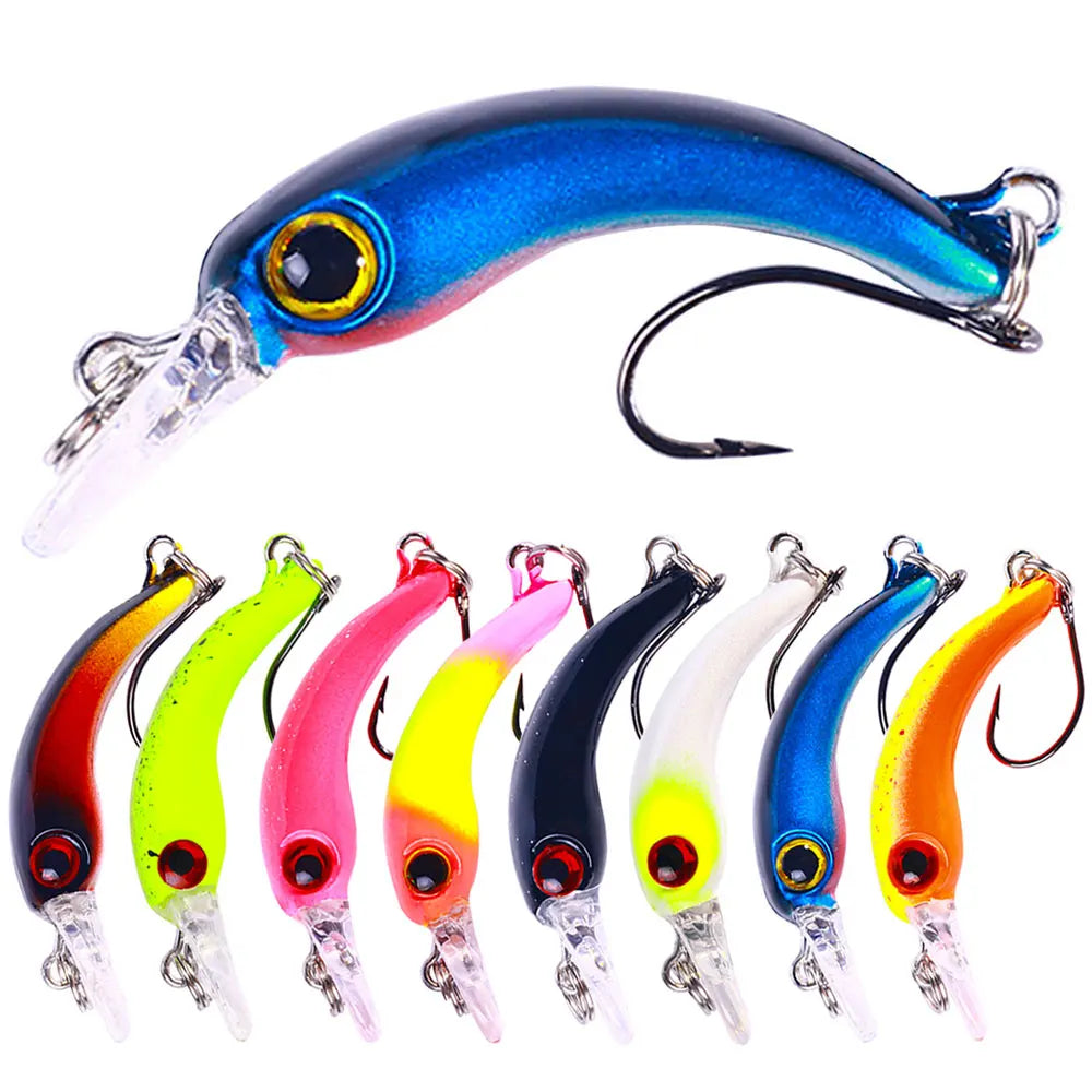 4CM 1.5G Hard Sinking Minnow Fishing Lure Metal Artificial Plastic Crankbait for Ocean Boat Sea Fishing Targeted for Bass MegaBDM