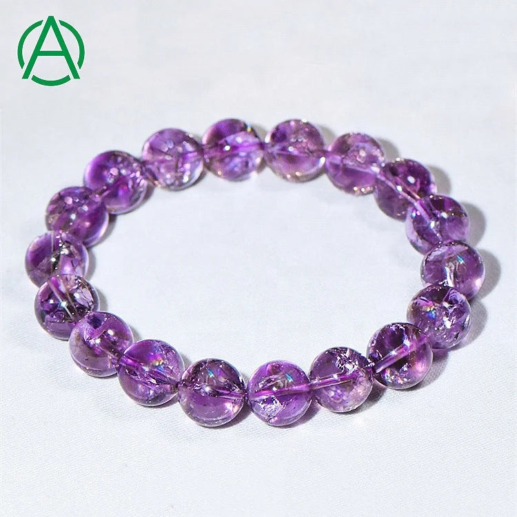 ArthurGem Wholesale Rare Quality Azeztulite Amethyst Bracelet Natural Healing Purple Azeztulite Crystal Bracelet for Women