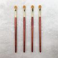 Long Wood Handle Concealer Brush Flat Synthetic Hair Eye Makeup Brush for Cream Eyeshadow and Concealer