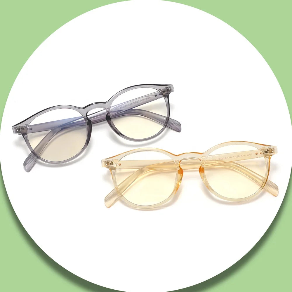 2025 Fashionable Vintage  Eye Glasses  TR   Frame Eye Glasses Men Women  Oval-shaped Anti- Blue Light Eye Glasses