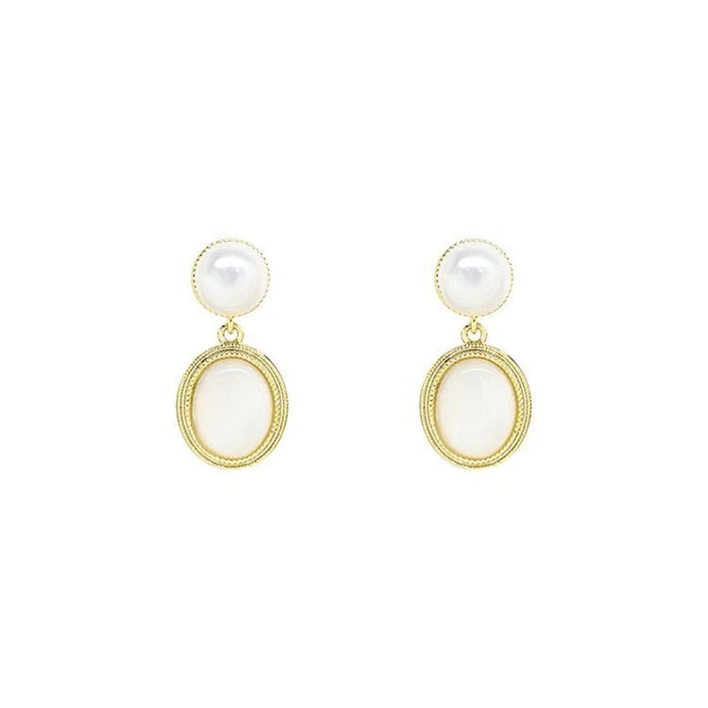 S925 Silver Needle Natural Freshwater Pearl Earrings Luxury French Fritillion Drop for Women for Wedding Engagement Anniversary
