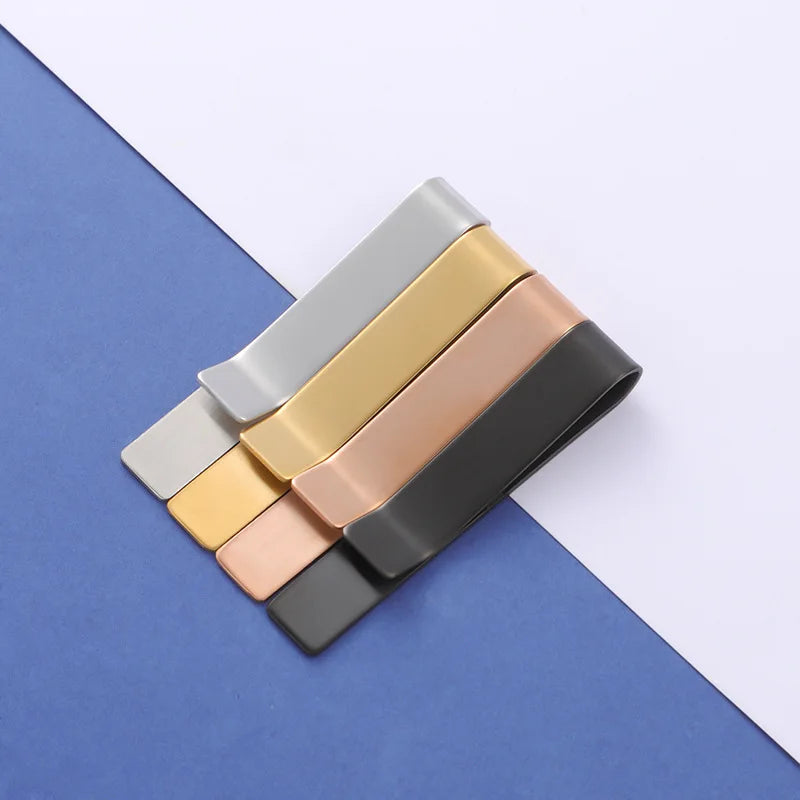 Custom Laser Logo Blank Stainless Steel Tie Clip in Silver Gold Rose Gold or Black with Simple Design for Wedding and Gifts