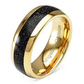 Popular Men's Stainless Steel Fashion Rings 18K Gold-Plated Starry Sky Design Personalized Couple Rings for Birthday Gifts