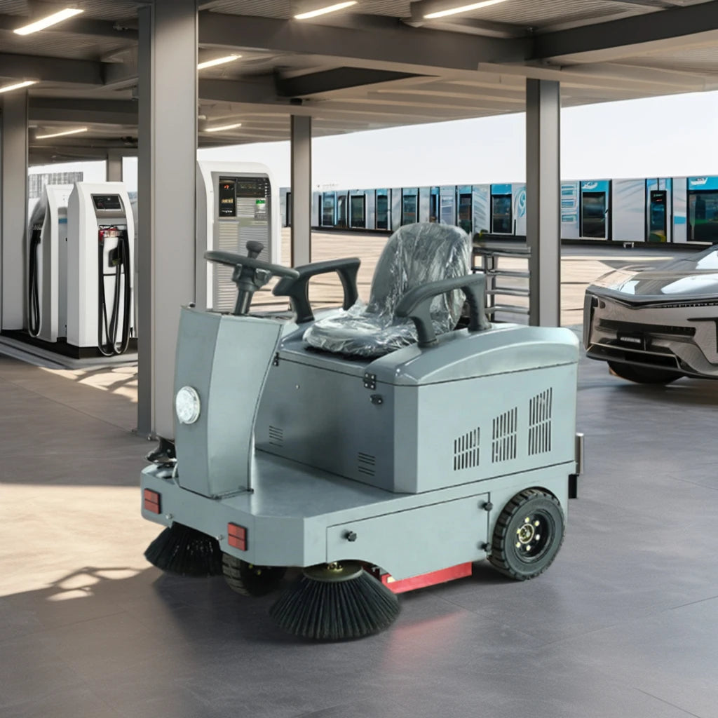ROCKBEST New Mini Electric Battery Ride-On Floor Sweeper with Brush Cleaning 1800W 1 Year Warranty