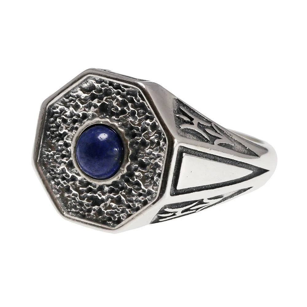 The Originals 925 Sterling Silver Vampire Silver Men Jewelry With Natural Lapis Lazuli Stone Damon Stefan's Mens Punk Jewelry