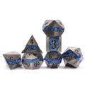Polyhedral 7pcs Dnd Dice Custom Metal Stripe Zinc Alloy Dice Set MegaBDM