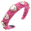 Luxury Custom Personalized Heart Shape Rhinestone Pearl Valentine's Day Gift Bling Bride Headband