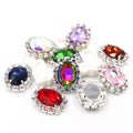 AB Color Crystal Buckle 13*18 mm Oval Shape with 3D Glass Cup Chain Sew-On Technique Loose Rhinestones