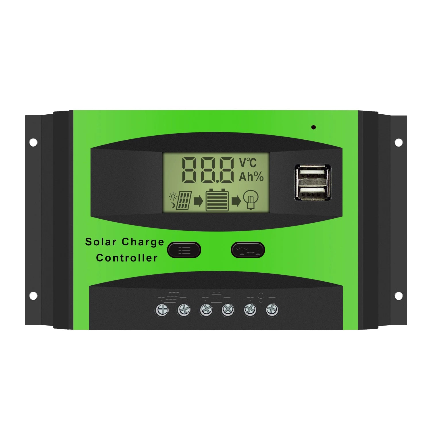 GCSOAR 12V 24V 30A  PWM Solar Charger Controller Battery Intelligent Regulator Dual USB Port Display for Solar Energy System