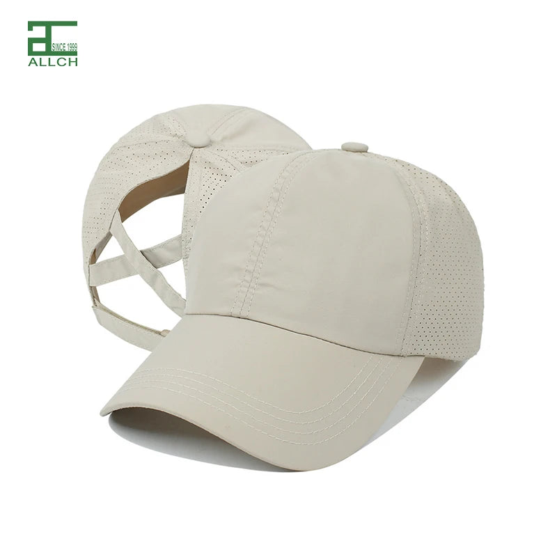 ALLCH Custom Embroidery Logo Quick Drying Baseball Cap 6-Panel Sports Dad Hat Men Breathable Soft Running Hats Waterproof Fabric