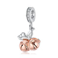 Beautiful Bow Bell Pendant Charms 925 Sterling Sliver Bead Rose Gold Plated Charm for Women Original Bracelet Christmas Jewelry