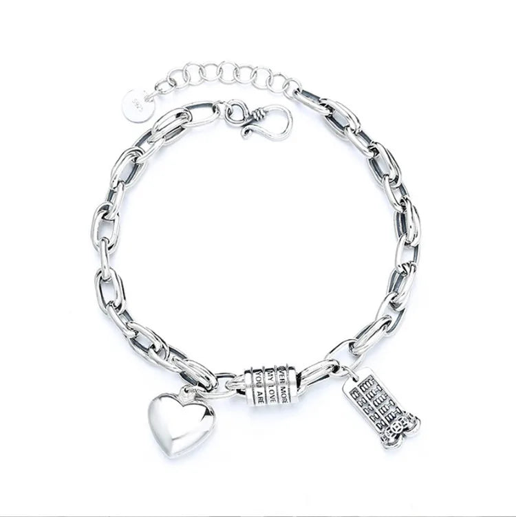 Vintage Abacus Barrel Multi Element Jewelry 925 Sterling Silver Bracelet