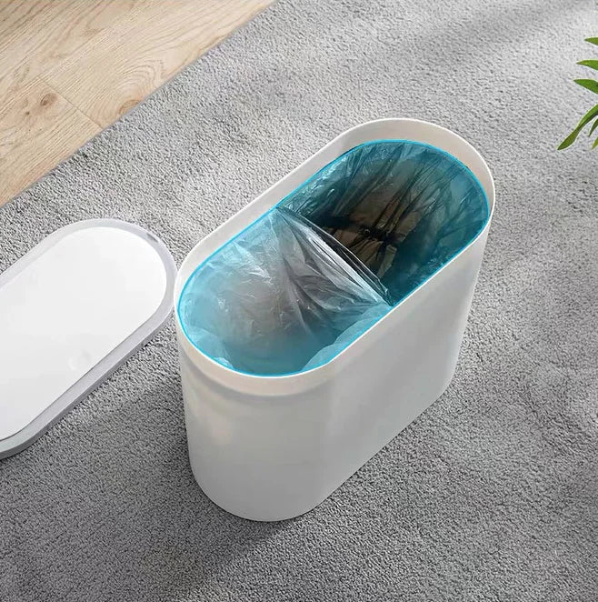 Dual Compartments 50L Dustbin with Lid Soft Closing Open Top Portable Pop-up Trash Can for Office Use