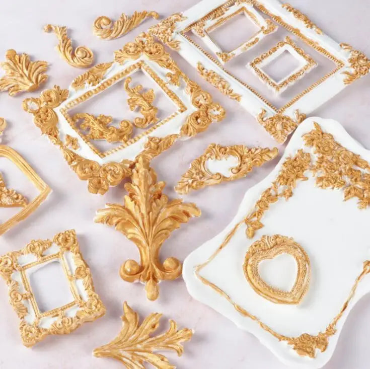HY Baroque Fondant Molds for Cake Decorating Curlicues Scroll Lace Border Candy Silicone Mold for Sugarcraft