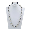Zhuji Sample Design 10-11mm Rice Shape Real Natural Freshwater Pearl Necklace Set Jewelry