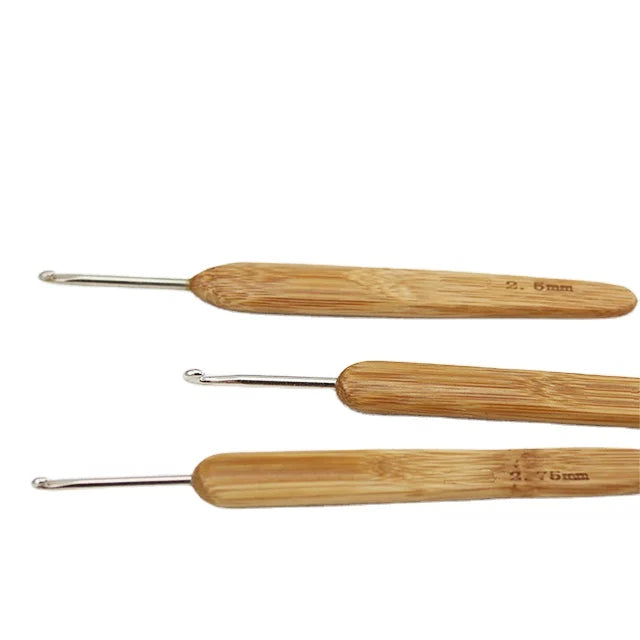 2026 Fashion Knitting Accessories Factory SMB Popular Bamboo Knitting Hooks 0.5~2.75mm