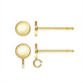 Jewelry Findings 4mm Round Disc Post Ear Studs 14K Gold Filled Earring Findings