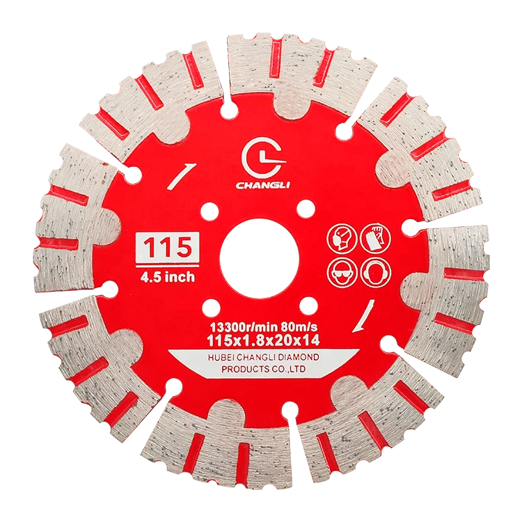 Industrial OEM Changli Brand Hot Press 4.5inch Diamond Wall Cutting Disc 115mm Segment Saw Blade 3-Year Warranty for Concrete