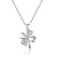 Trending Delicate Fine Jewelry 925 Sterling Silver Lucky Four-leaf Clover Pendant Necklace for Women