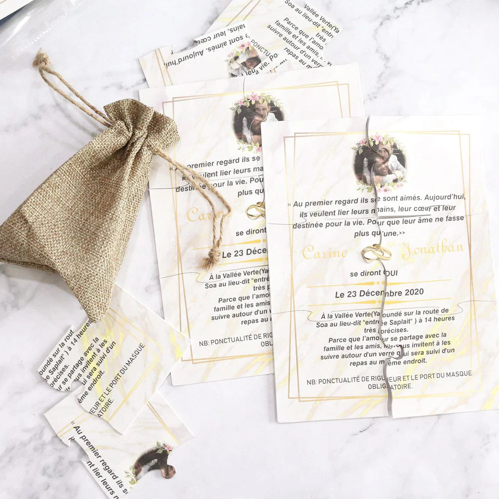 Funny Impressing Custom Puzzle Invitation for Wedding Birthday Sweet 15 16 Event