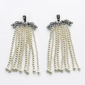 KAIMEI 2025 New Arrival Fashion Jewelry Bohemian Handmade Long Layered Pearl Drop Earrings Vintage Black Diamond Pearl Earrings