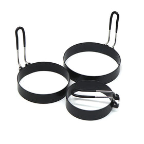 Stainless Steel Round Egg Cooking Mold Rings S-Size Tools for Frying Eggs and Omelets Plastic and Metal Material