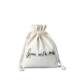 High Quality Custom Logo Printed Hot Selling Eco White Cotton Drawstring Bag