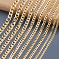 C91 1m/lot Wholesale Men's Vintage Metal Copper 18K Gold Plated Anniversary Link Chain Necklace