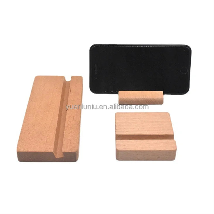 Custom Design Round Rectangular Chair Walnut  Beech Wood Base for Mobile Phone Base