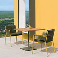 Modern Terrace Furniture Aluminum Waterproof Rope Woven Wire Restaurant Patio Outdoor Table Dining Chair