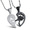 New Hot Selling  Mens Womens CZ 316L Stainless Steel Locket and Key Couple Necklace