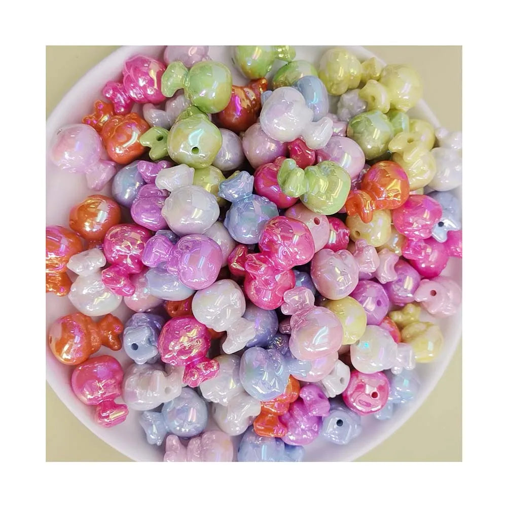 100Pcs 20*25MM Mixed Cartoon Boy Beads AB Color Effect Acrylic Bead Charms for Hand Made Jewelry Findings Pen Beads with Hole